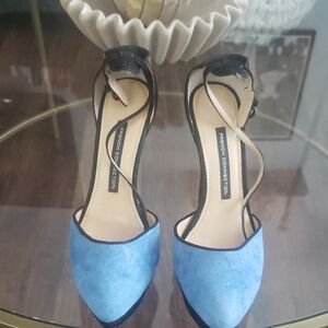 French Connection Women's Blue Ankle Strap Heels